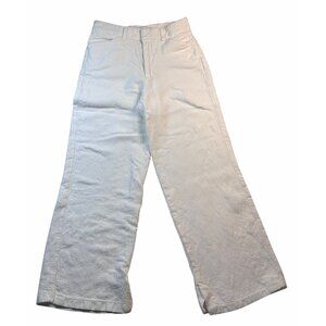 Zara Womens Ivory Textured Wide Leg Pants XS High-Waist Viscose/Linen Bohocore